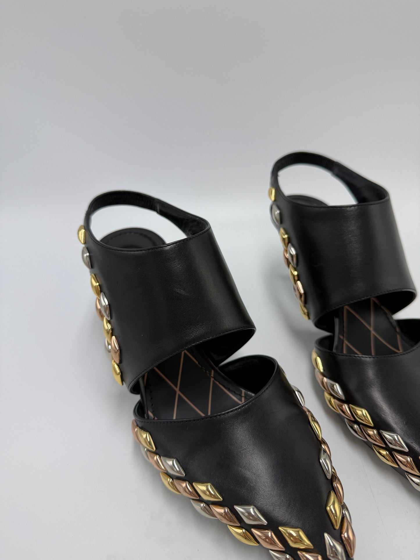 Louis Vuitton GolD Rush Studded Luxury Shoes, Size: 7.5 (37.5)