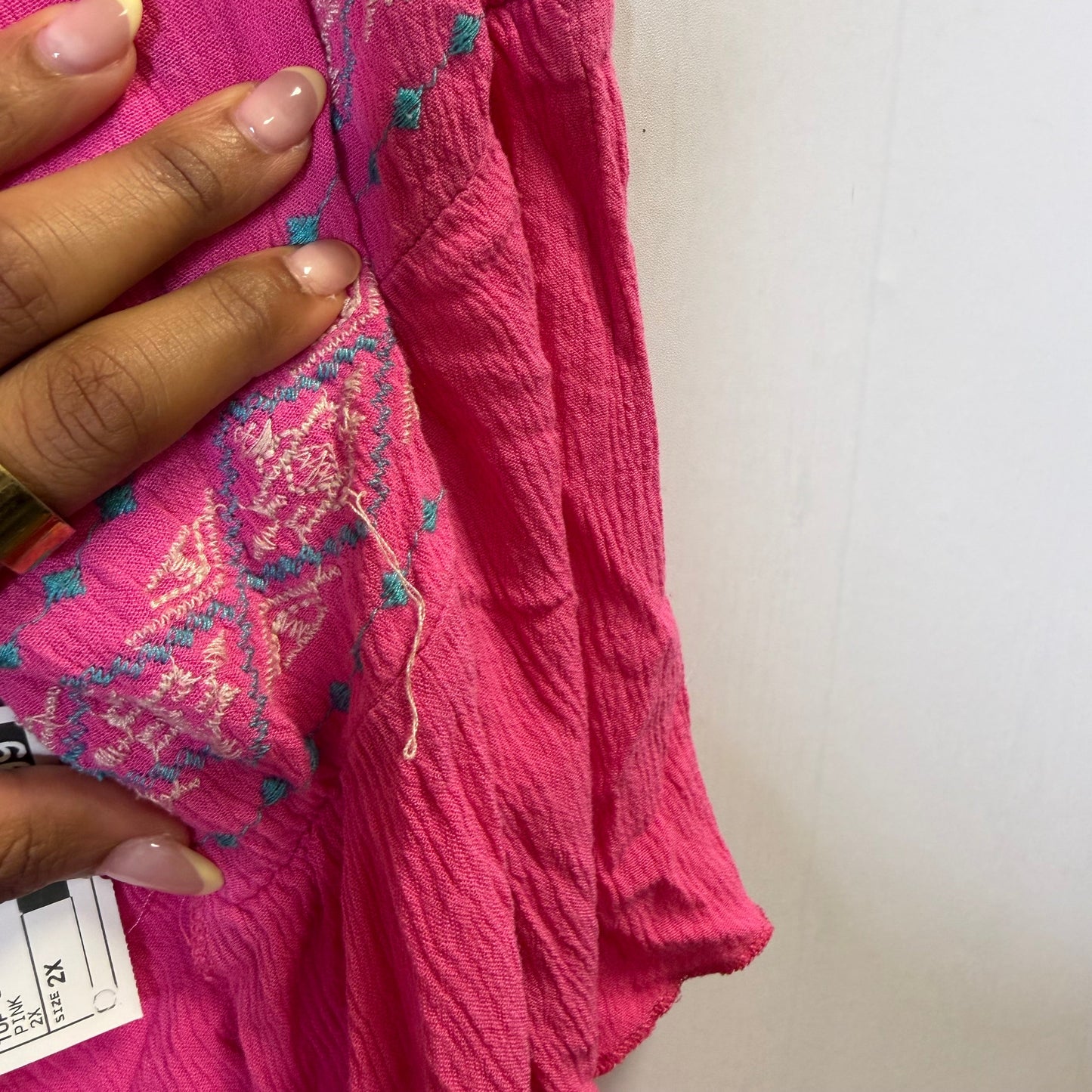 Top Short Sleeve By New Directions In Pink, Size: 2x