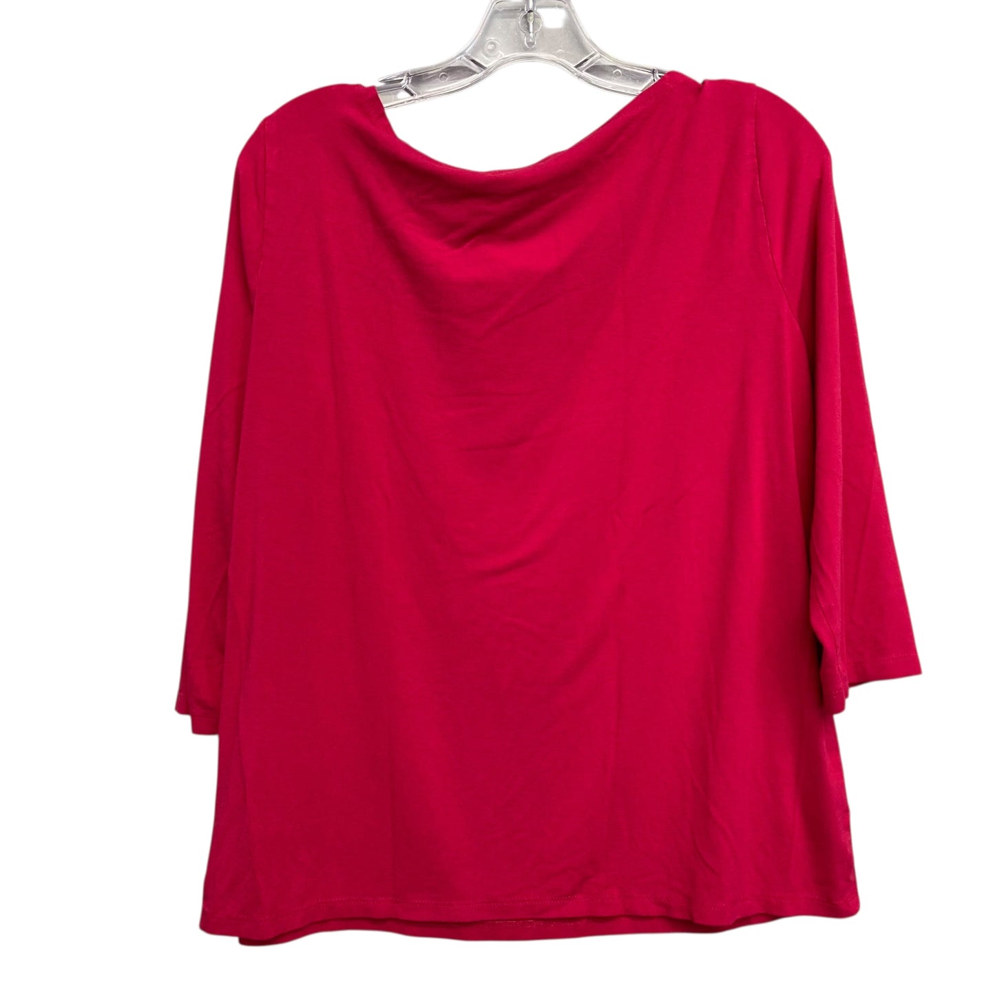 Top 3/4 Sleeve Basic By Ann Taylor In Pink, Size:L