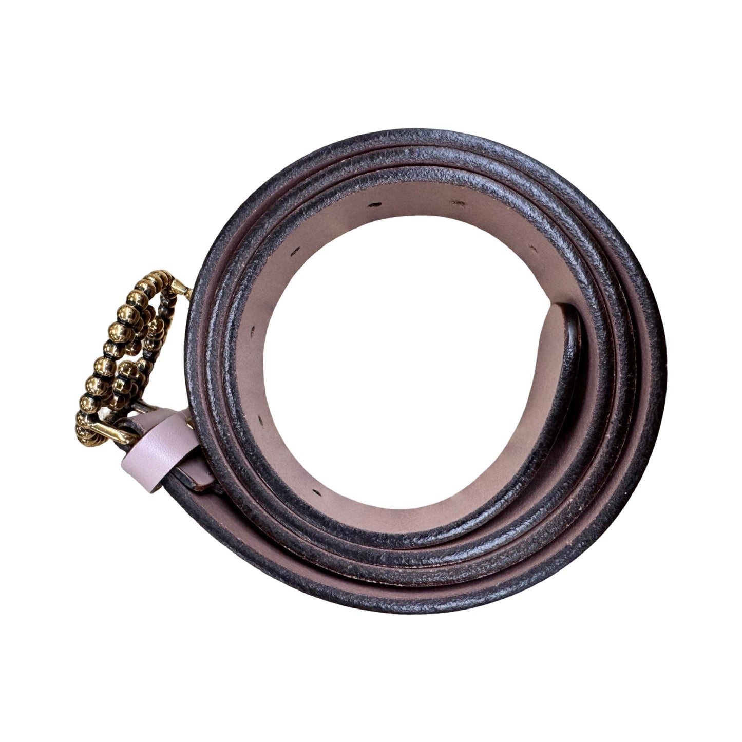 Belt Luxury Designer By Gucci In Gold & Pink, Size: 95
