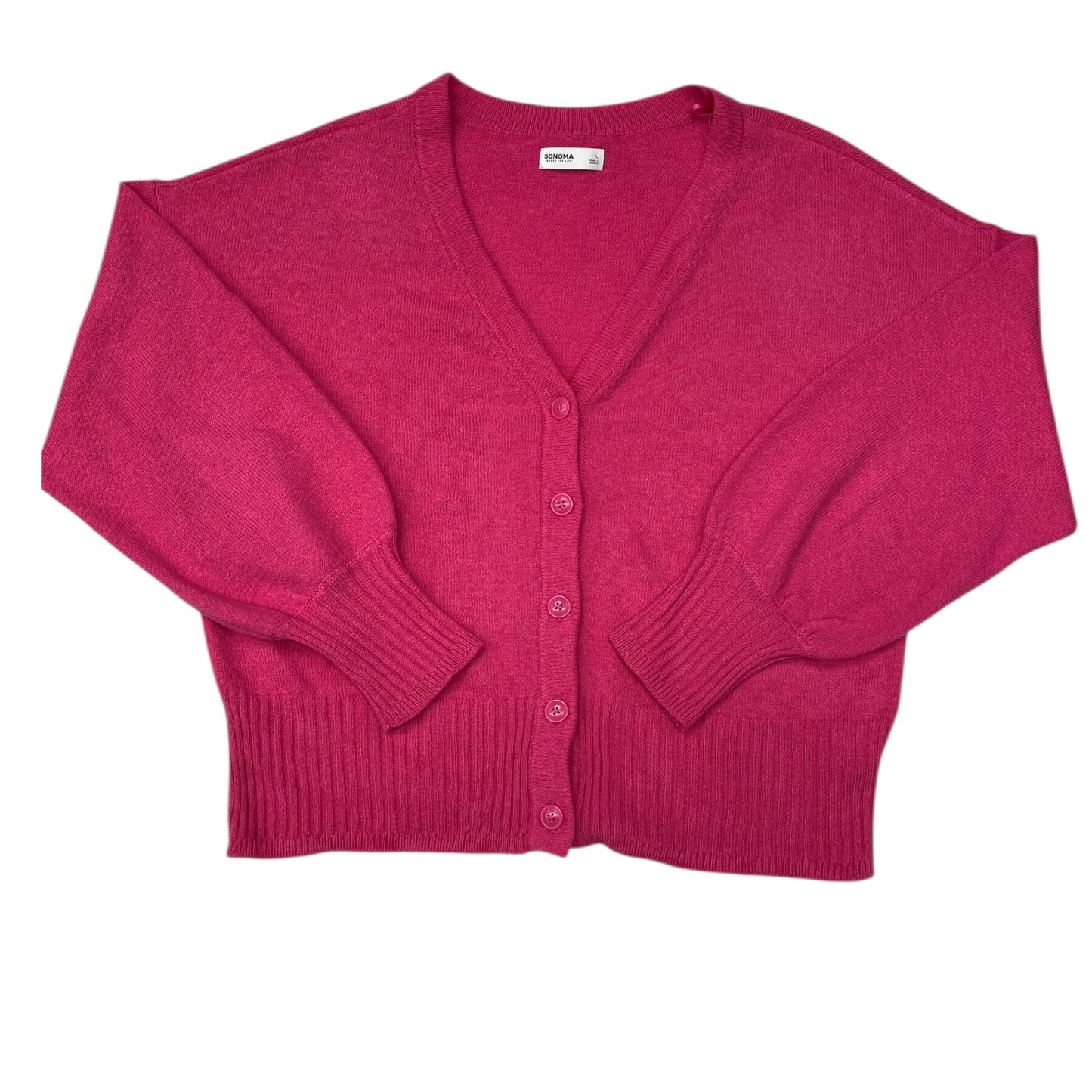 Sweater Cardigan By Sonoma In Pink, Size:L