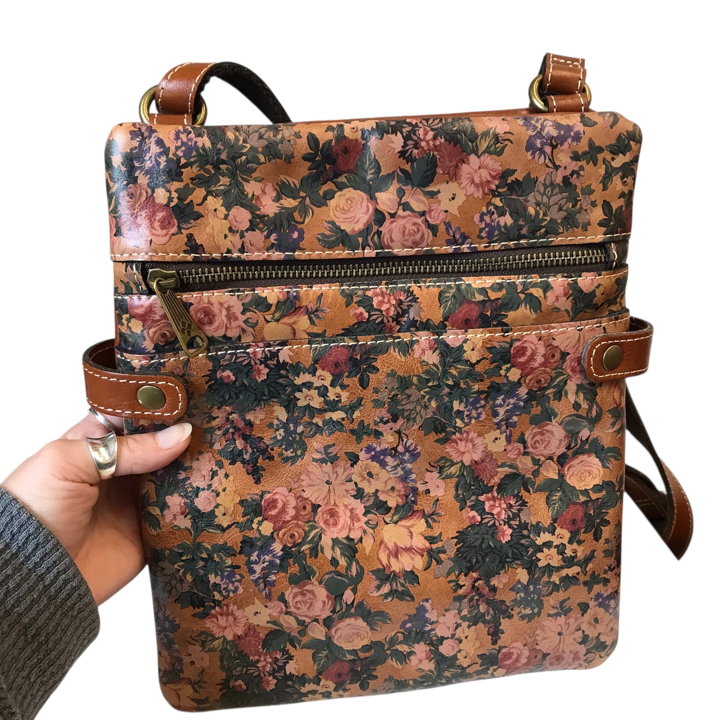 Crossbody Designer By Patricia Nash In Floral Print, Size:Medium