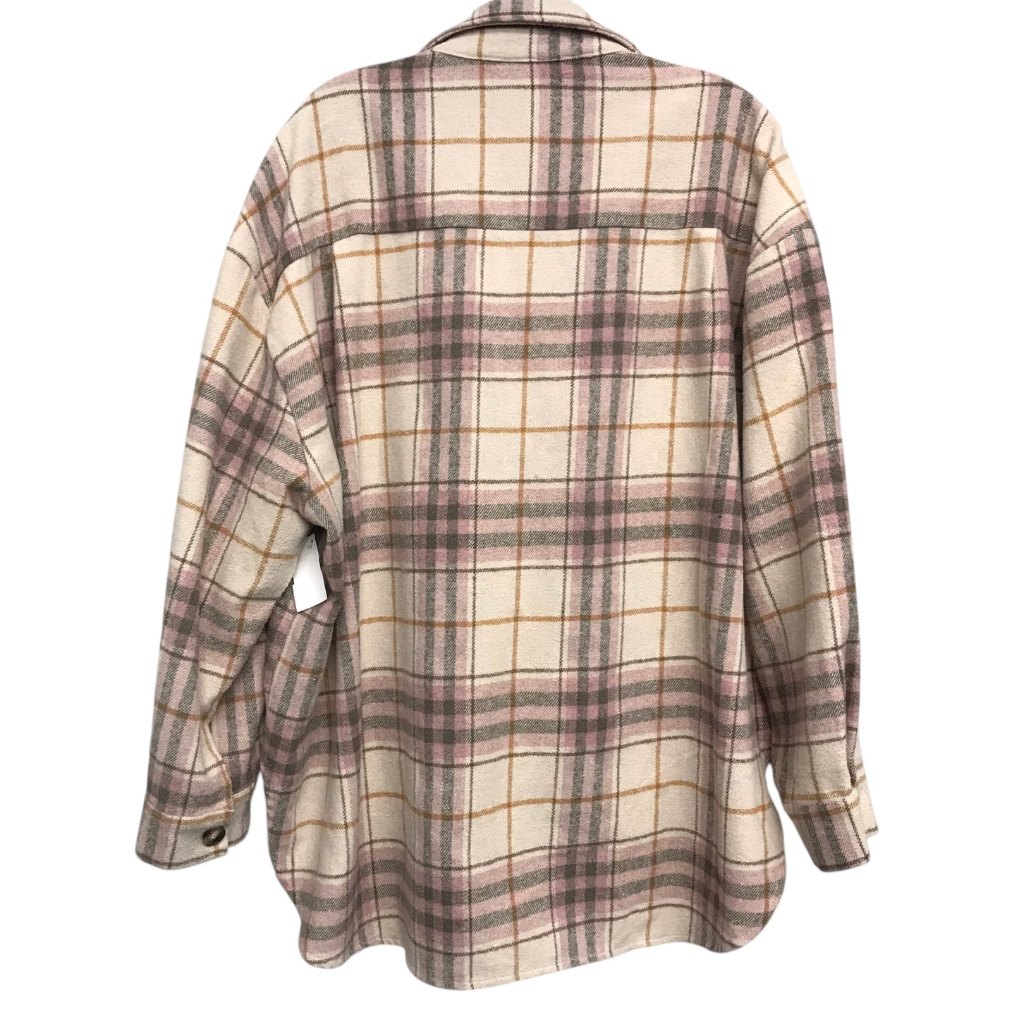 Jacket Shirt By Miou Muse In Plaid Pattern, Size:M