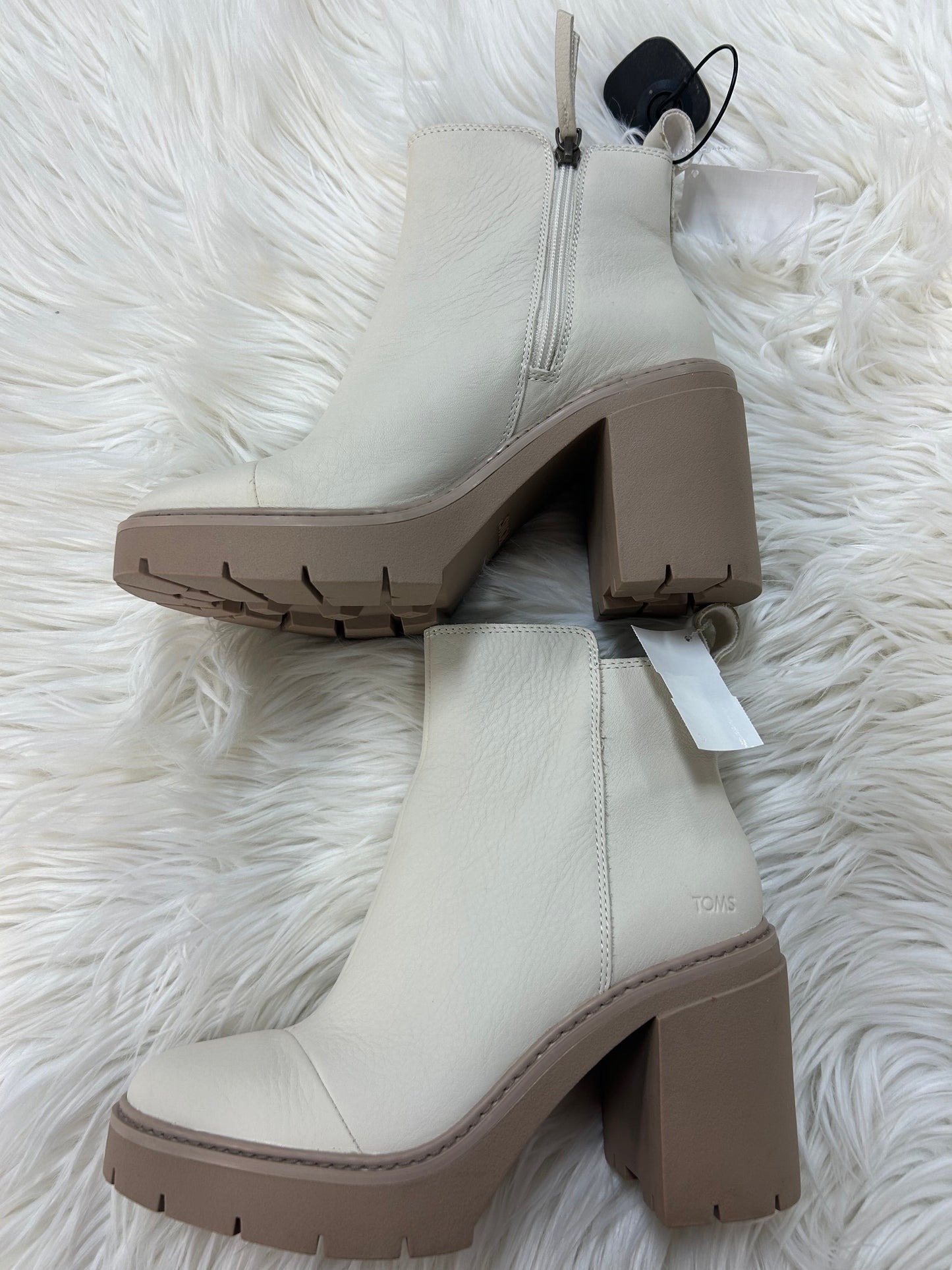 Boots Ankle Heels By Toms In Cream, Size:8