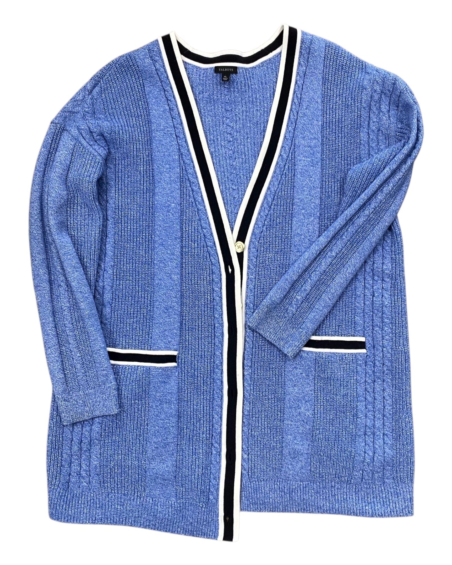 Cardigan By Talbots In Blue, Size:Xl