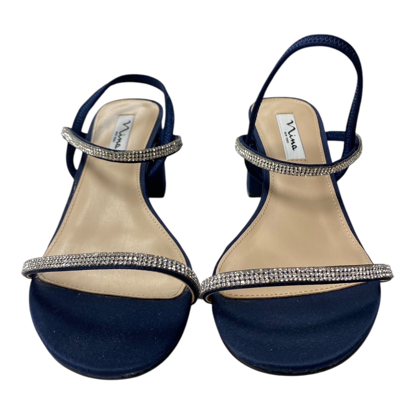 Sandals Heels Block By Nina In Navy, Size:9.5