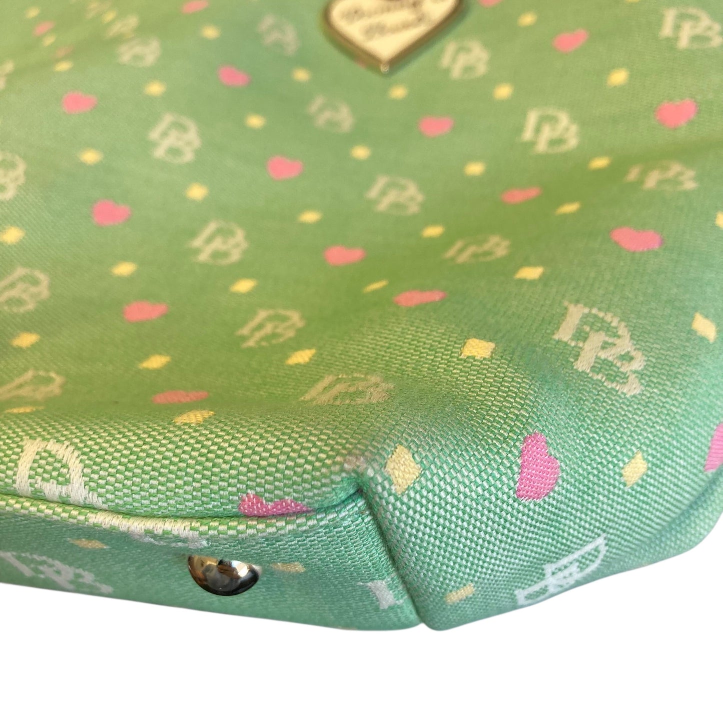 Handbag Designer By Dooney And Bourke In Green & Pink, Size:Large