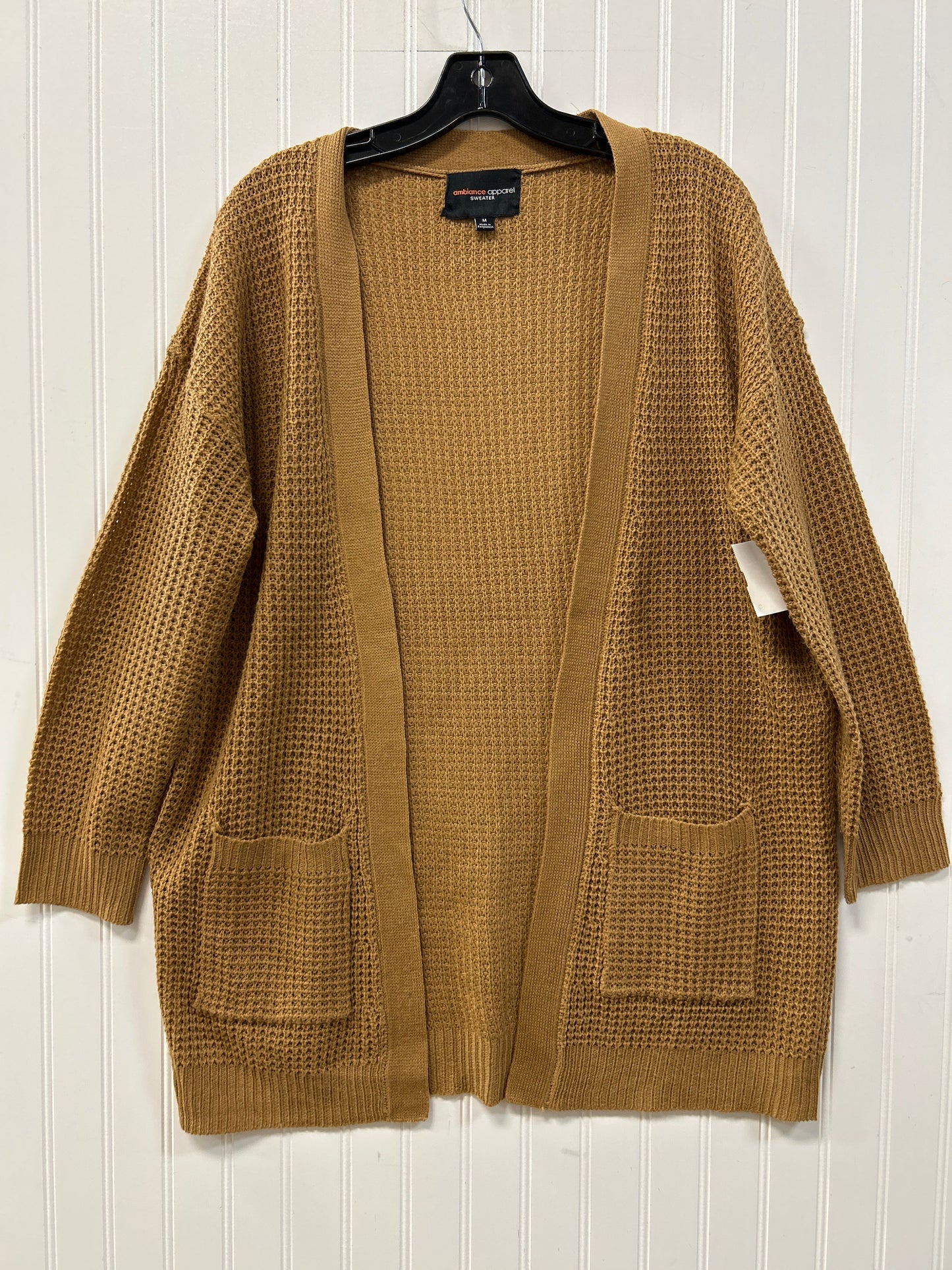 Sweater Cardigan By Ambiance Apparel In Brown, Size:M