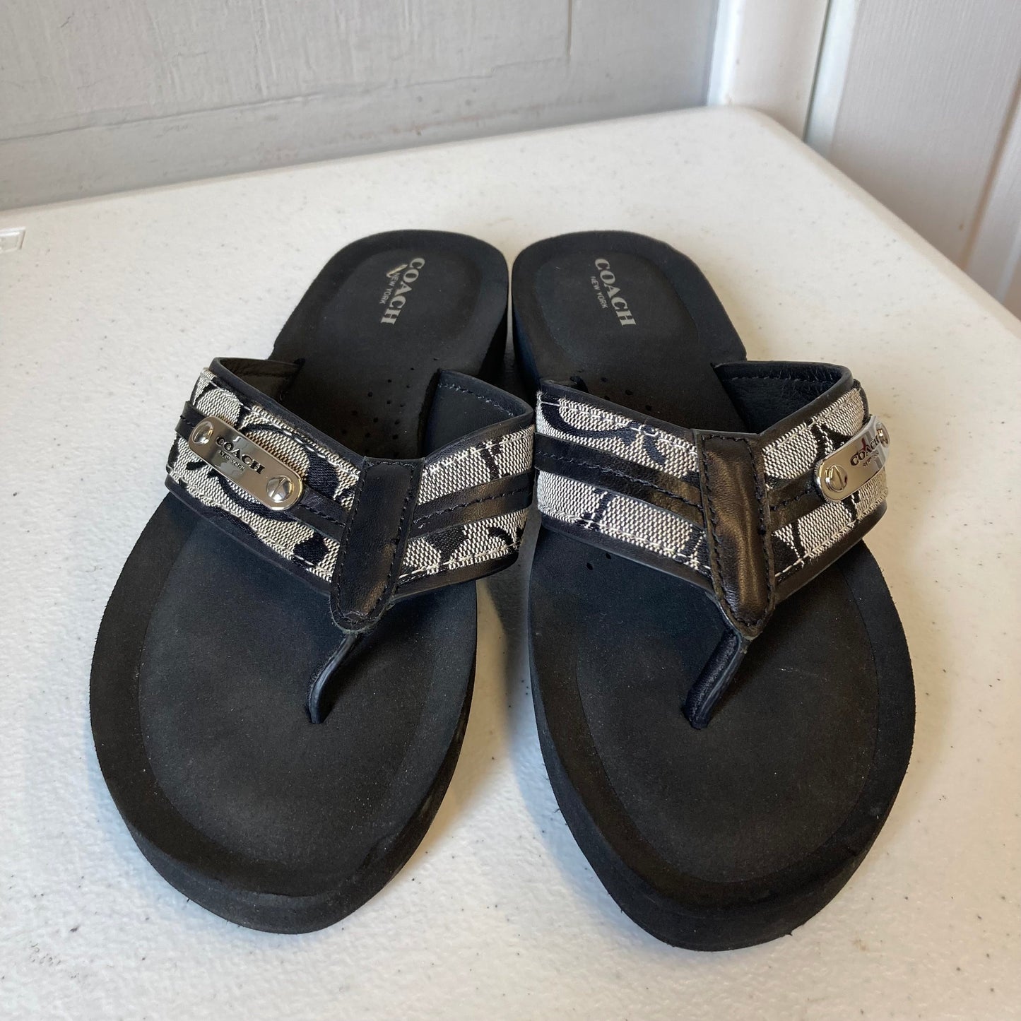 Sandals Designer By Coach In Black, Size:6