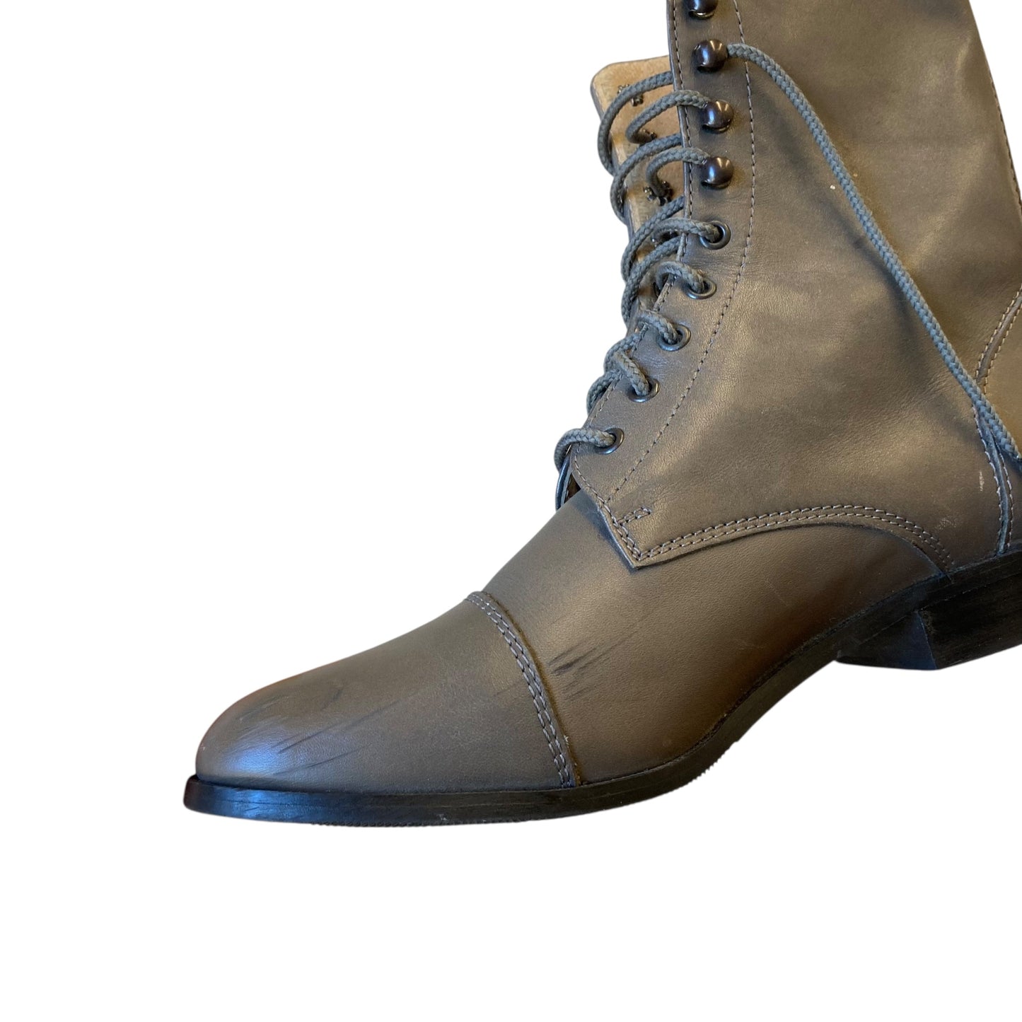 Boots Leather In Grey, Size:8