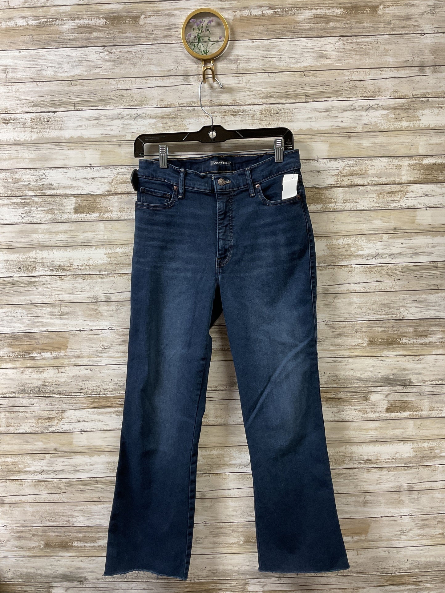 Jeans Straight By Lucky Brand In Blue Denim, Size:4