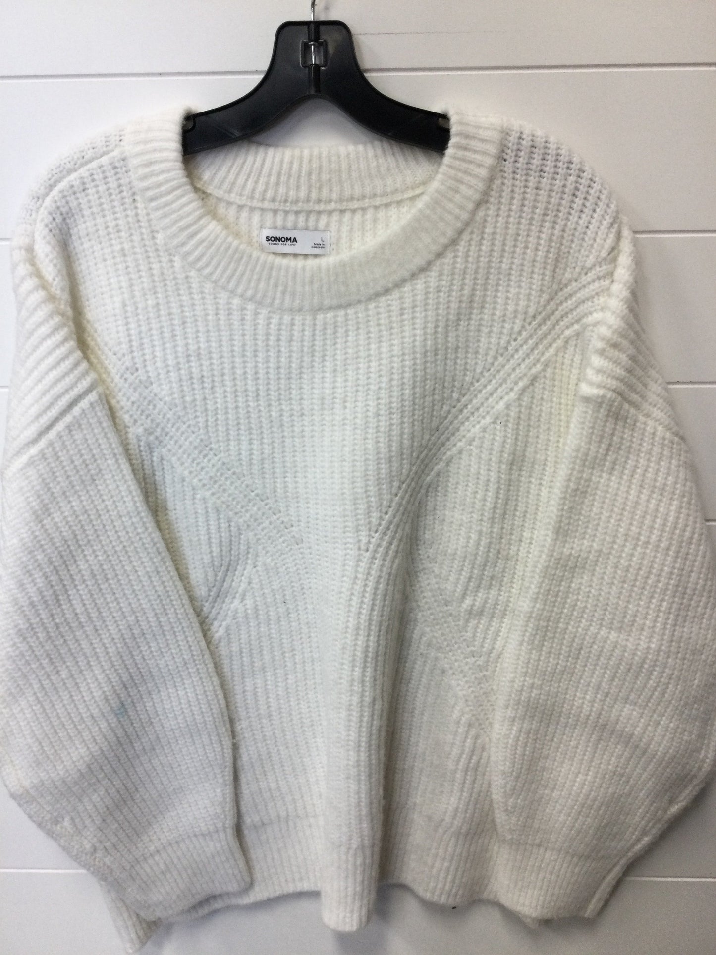 Sweater By Sonoma In White, Size:L