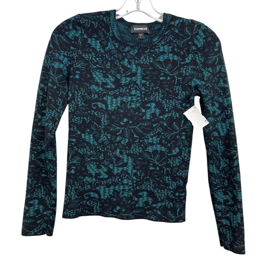 Sweater By Express In Black & Green, Size:S