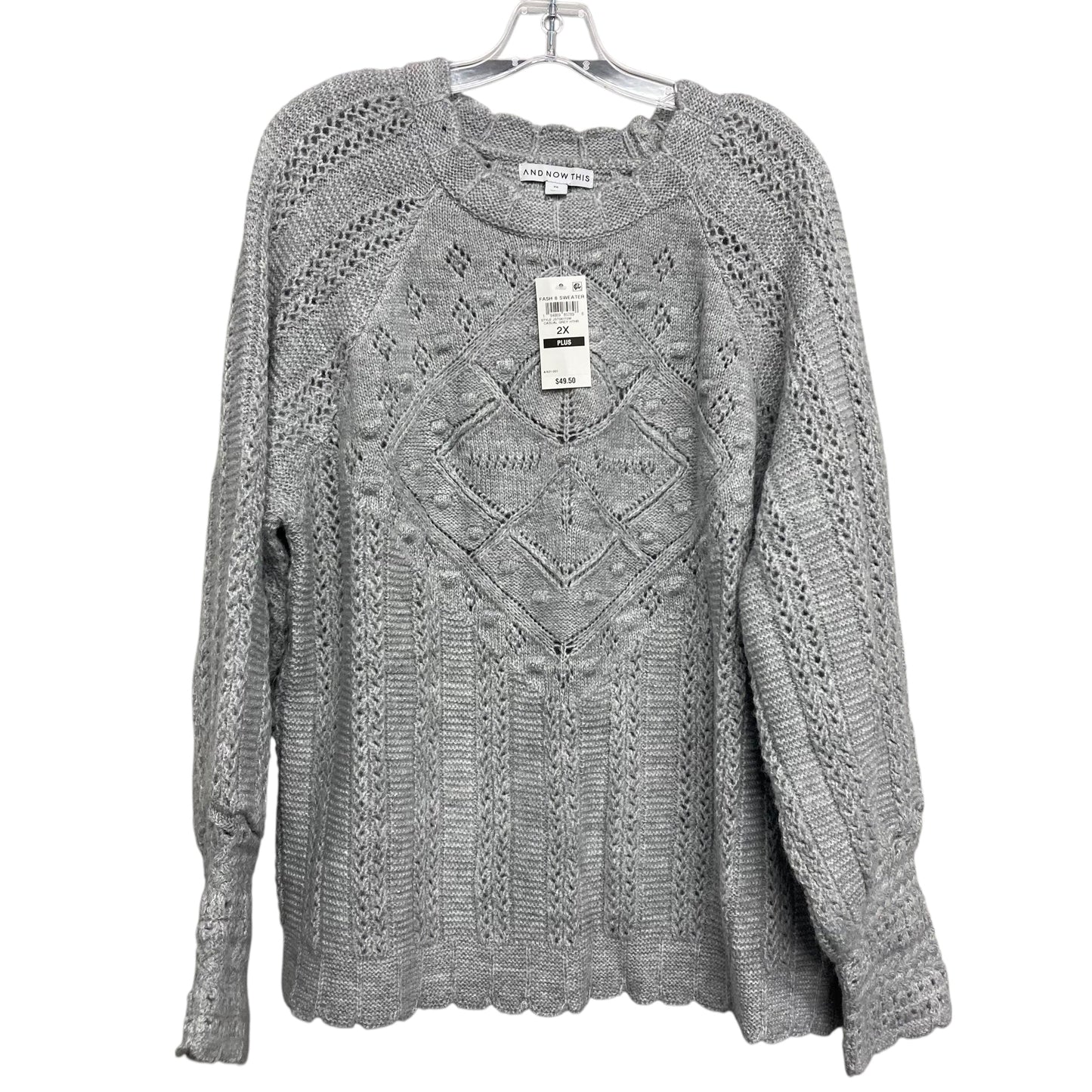 Sweater By And Now This In Grey, Size:2X