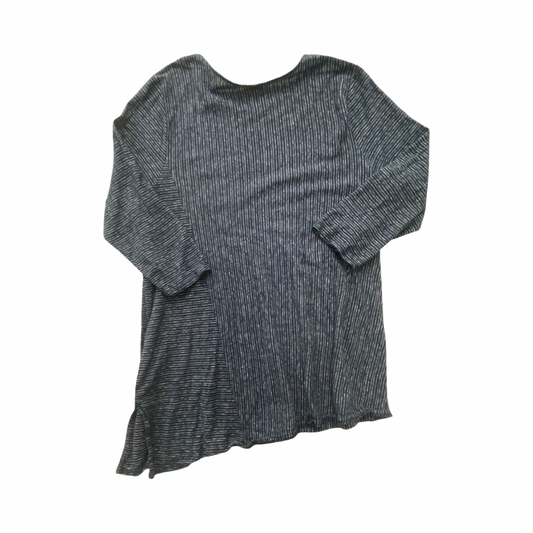 Top 3/4 Sleeve By Pure Jill In Blue & White, Size:L