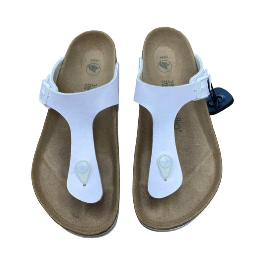 Sandals Designer By Birkenstock In White, Size:8.5