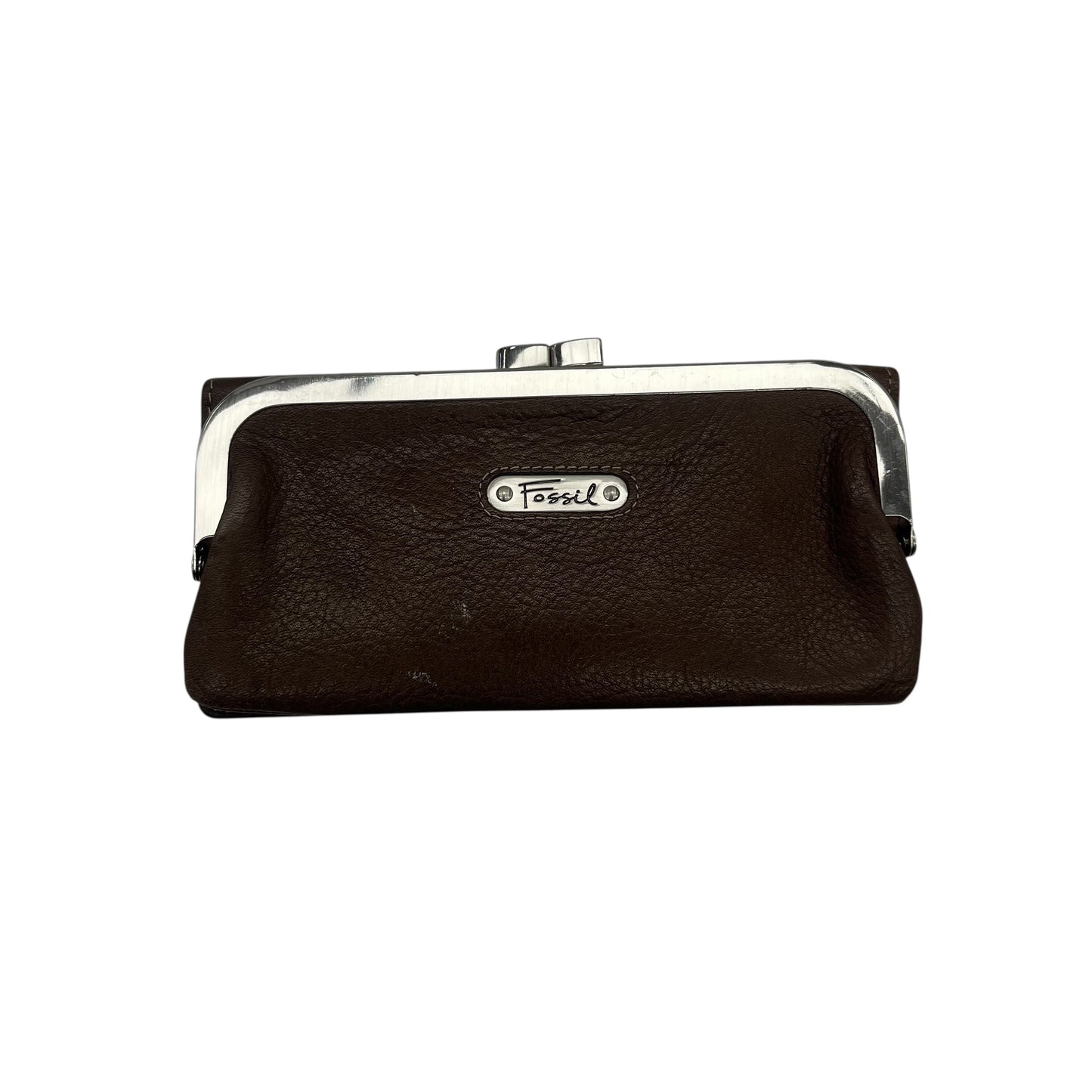 Wallet Leather By Fossil In Brown, Size:Large