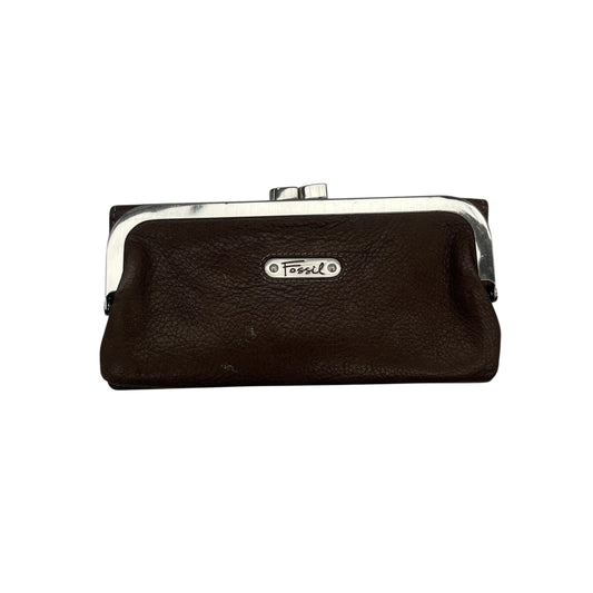 Wallet Leather By Fossil In Brown, Size:Large