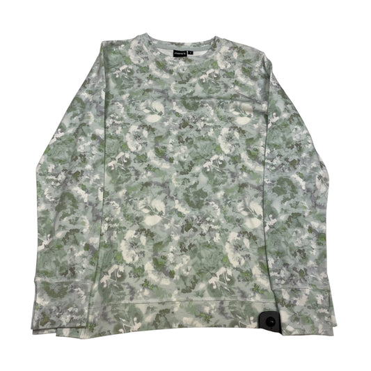 Athletic Top Ls Collar By Mono B In Green & White, Size:S