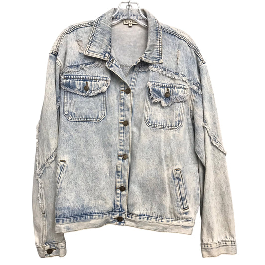 Jacket Denim By Aaron & Amber In Blue Denim, Size:L