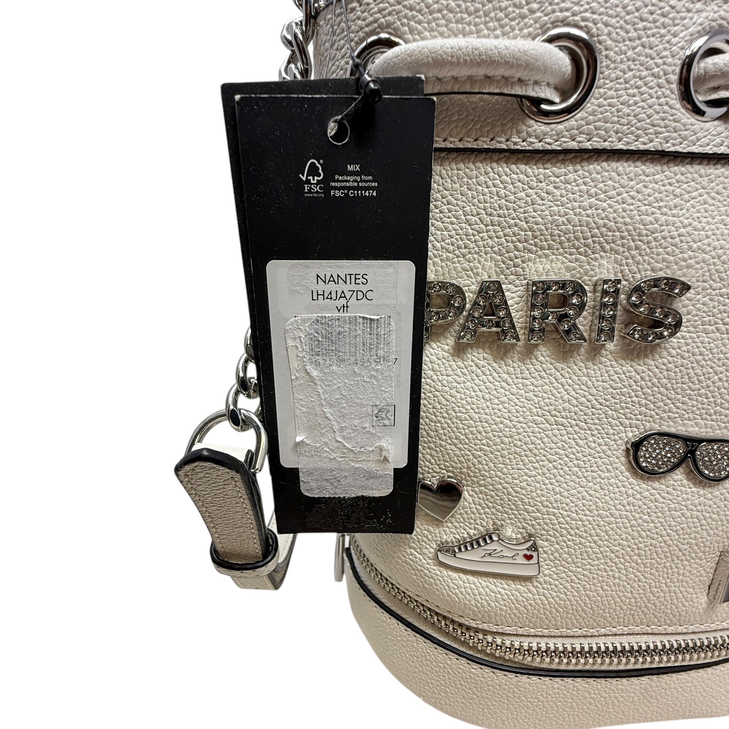 Nantes Leather Bucket Bag Crossbody Designer By Karl Lagerfeld, Size: Medium