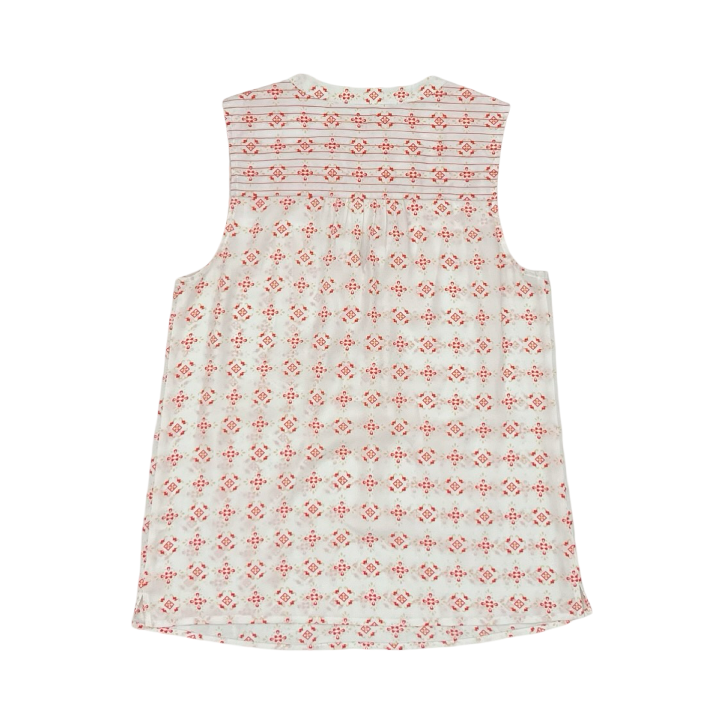Blouse Sleeveless By Skies Are Blue In Orange & White, Size:M