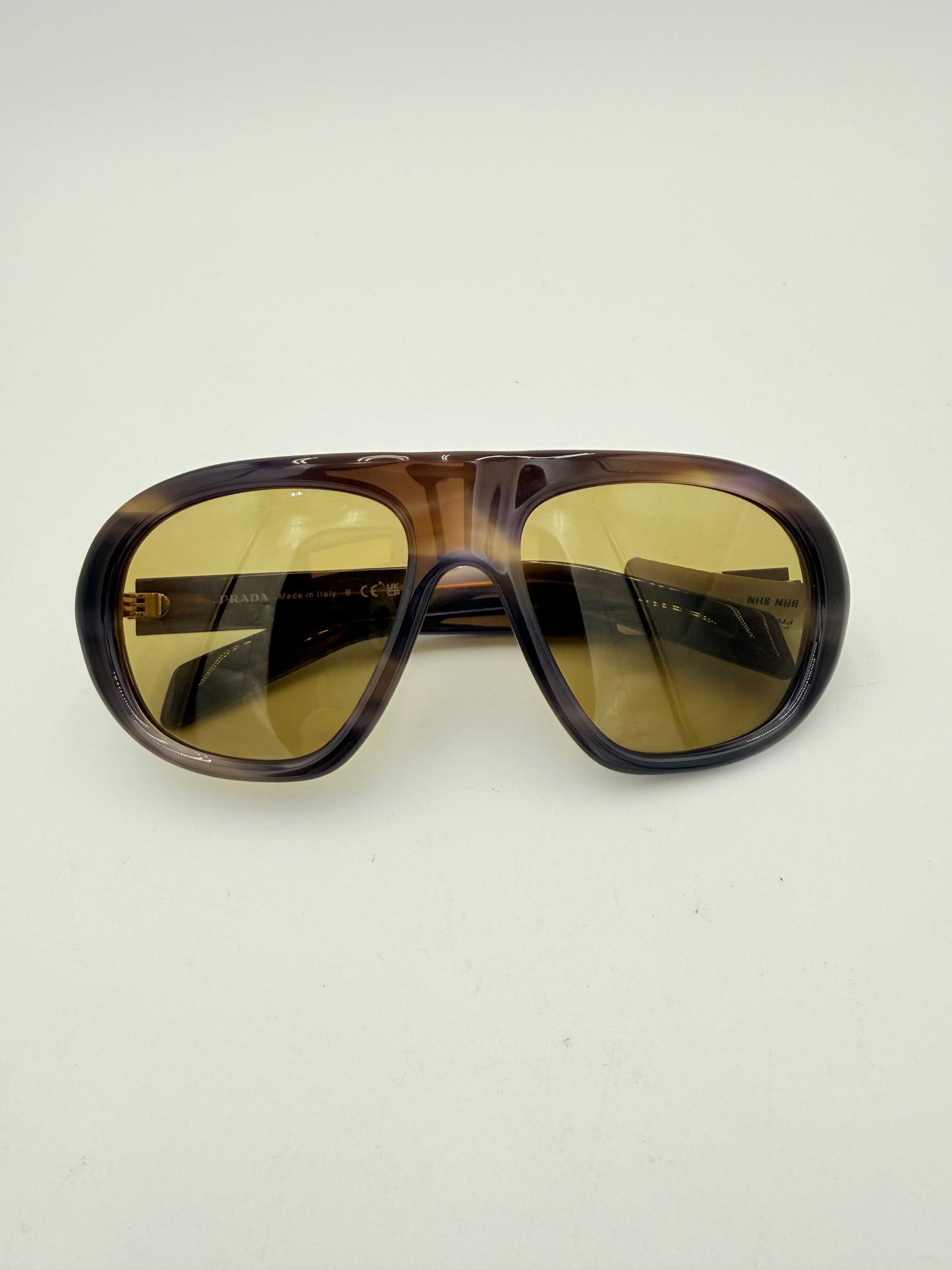 Sunglasses Luxury Designer By Prada In Purple & Tan, Size: