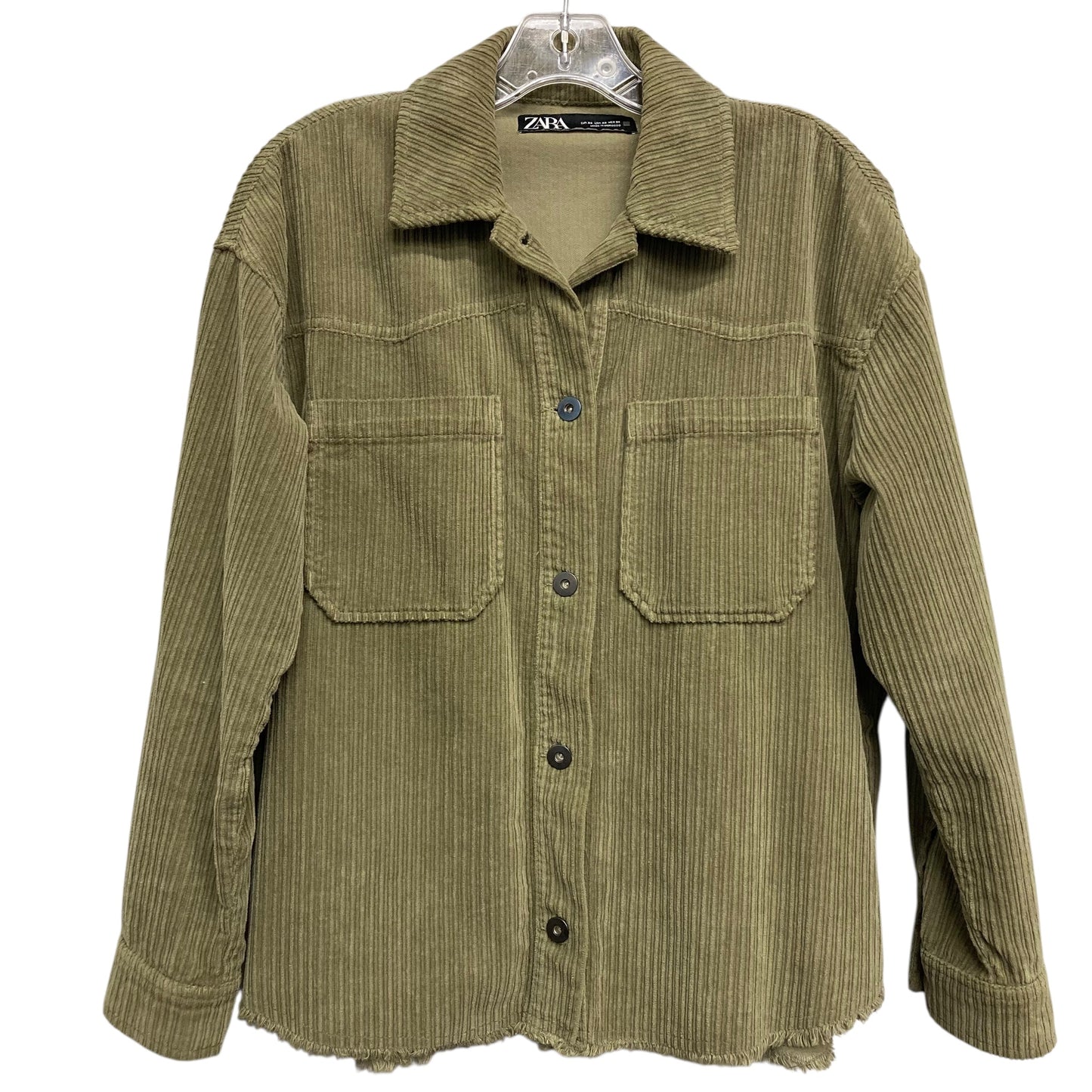 Jacket Shirt By Zara In Green, Size:Xs
