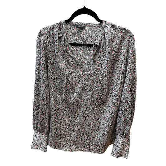 Blouse Ls By Ann Taylor In Grey & Pink, Size:S