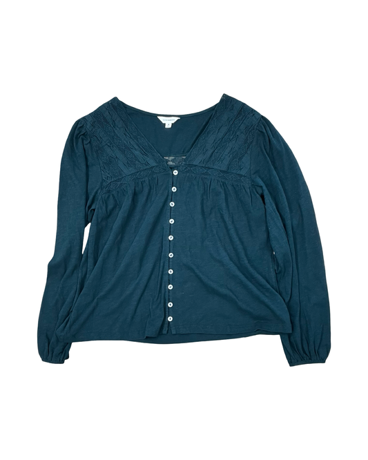 Blouse Ls By Lucky Brand In Green, Size:M