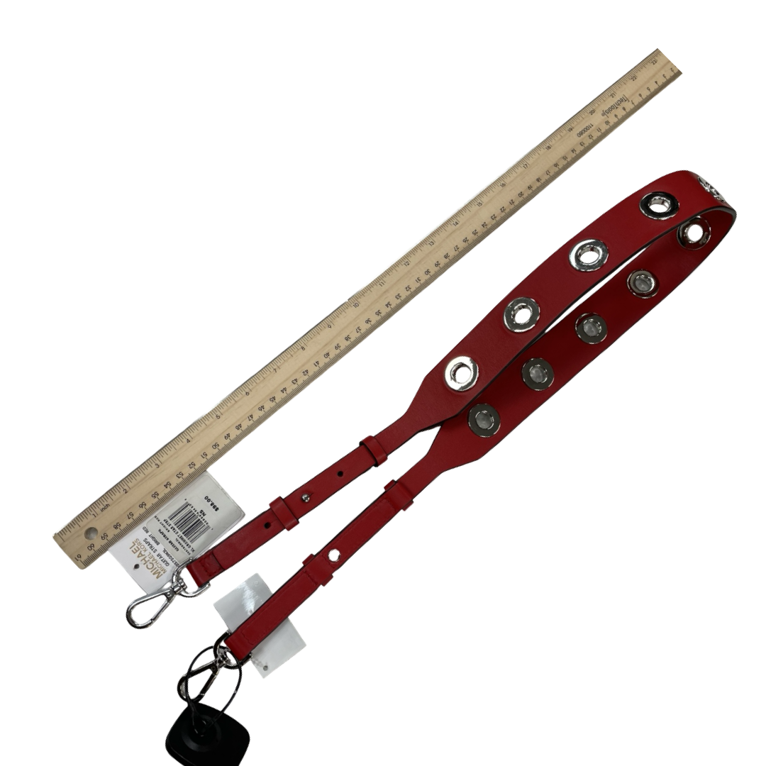 Accessory Designer Tag By Michael Kors In Red & Silver