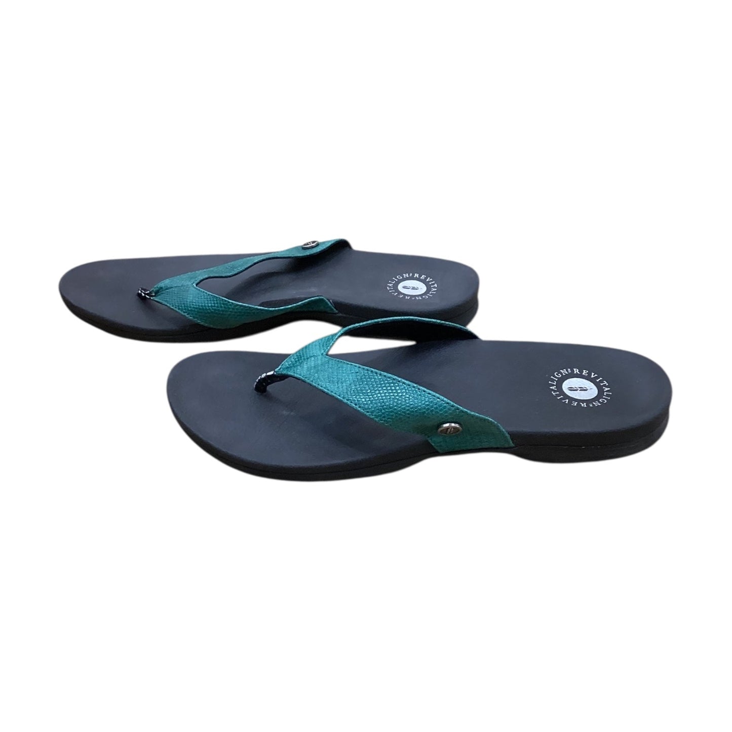 Sandals Flip Flops By Clothes Mentor In Green, Size:10