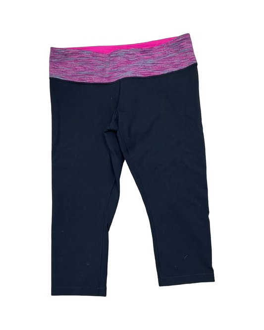 Athletic Capris By Lululemon In Black & Pink, Size:L
