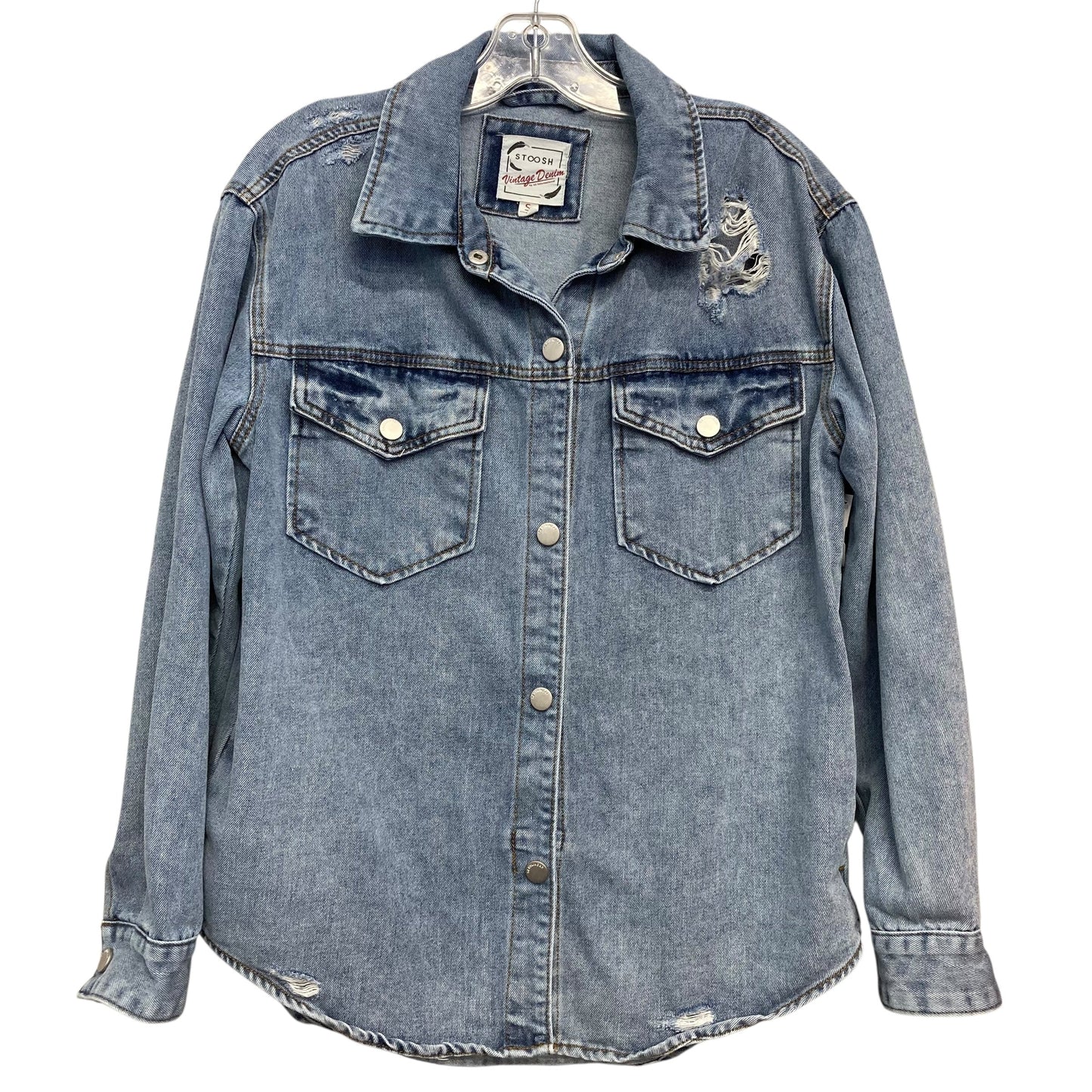 Top Ls By Stoosh In Blue Denim, Size:S