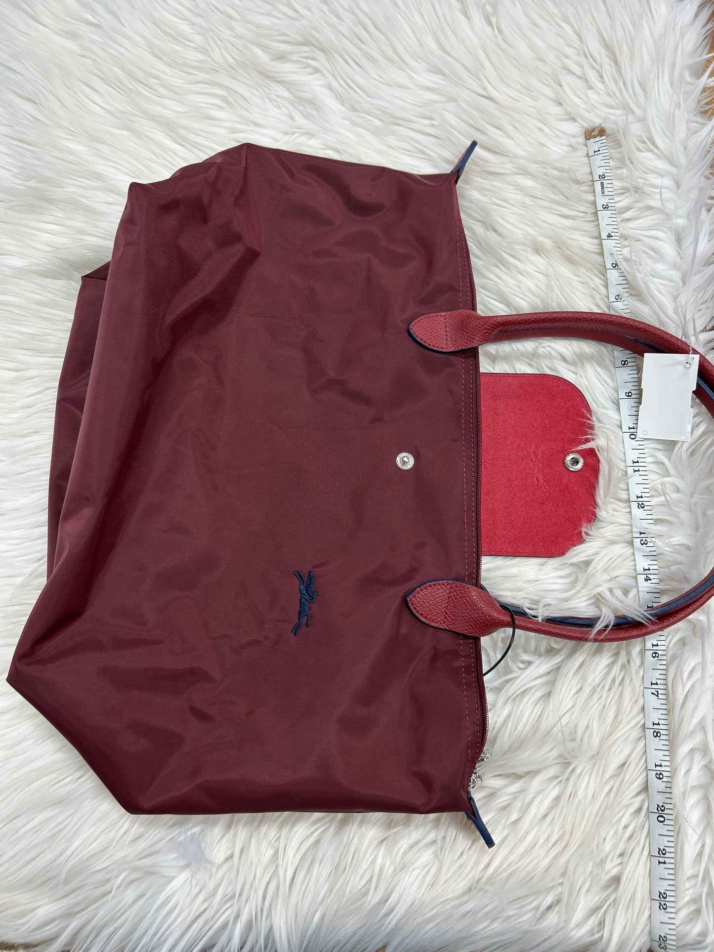 Handbag Designer By Longchamp In Maroon, Size:Large