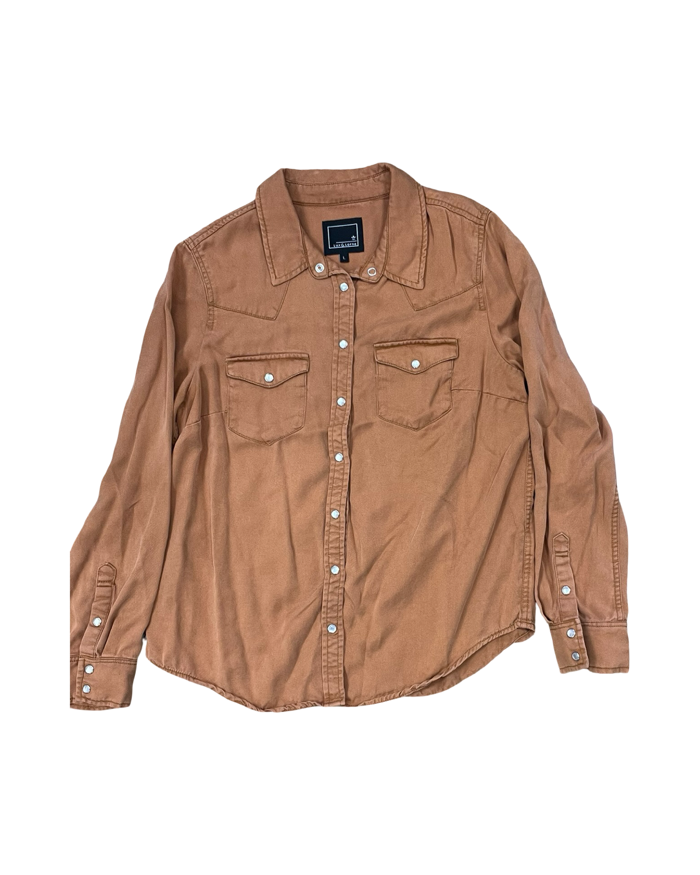 Blouse Ls By Clothes Mentor In Orange, Size:L