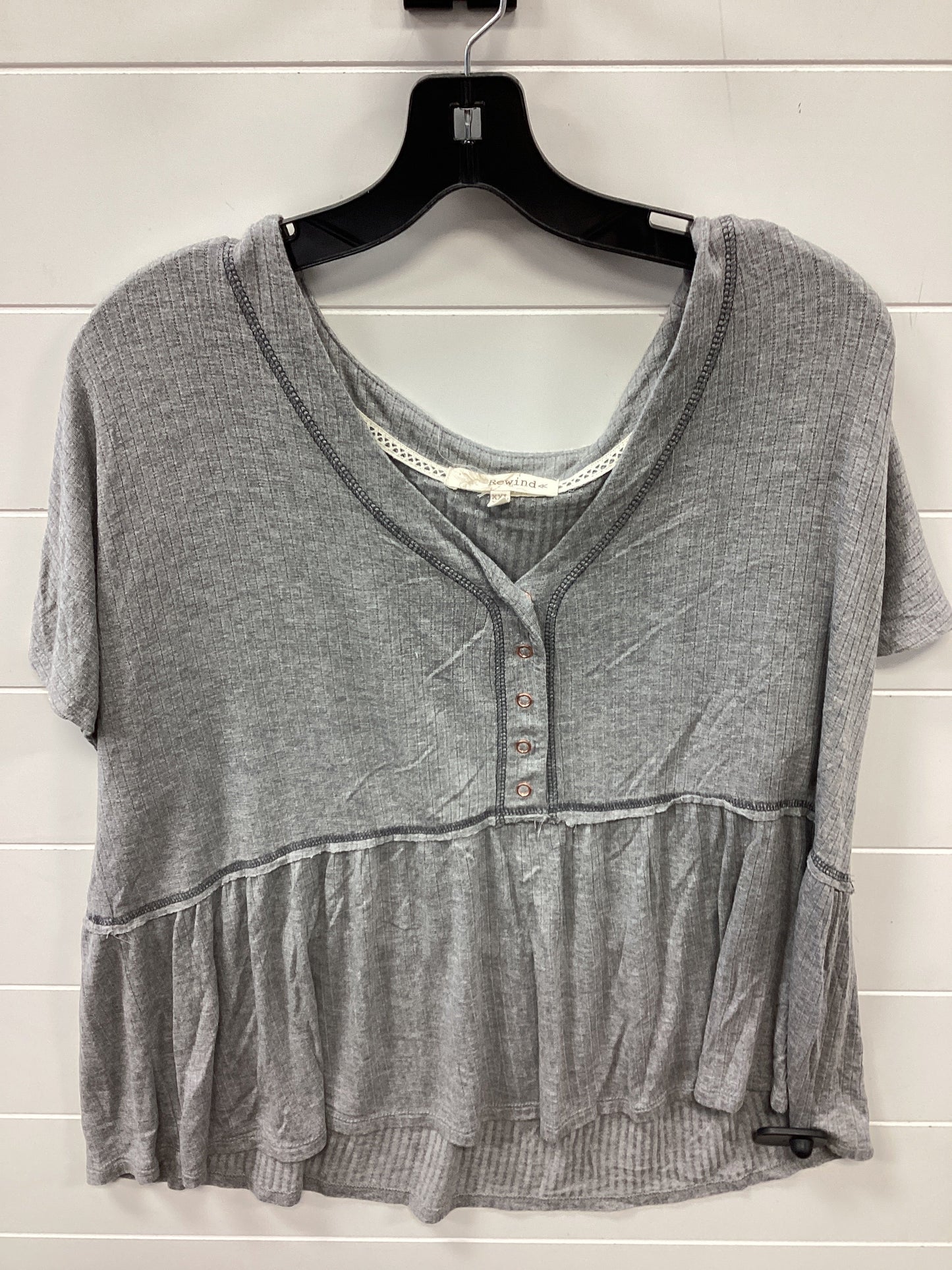 Top Ss By Rewind In Grey, Size:Xxl
