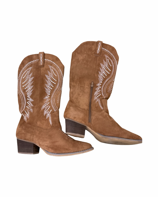 Boots Western By Clothes Mentor In Brown, Size:8
