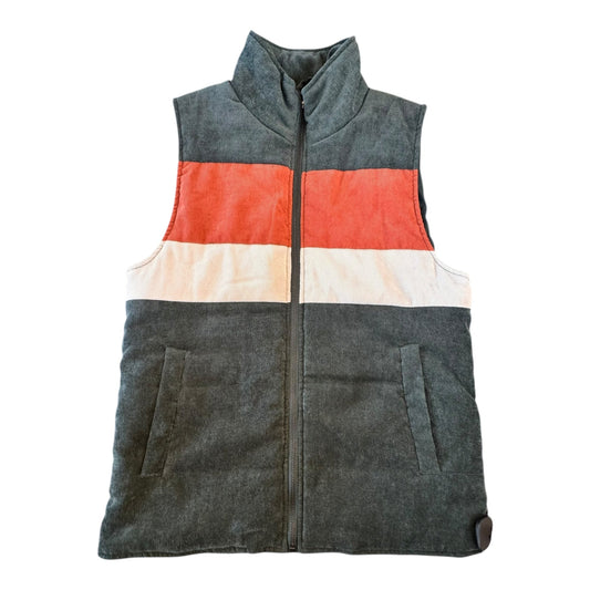 Vest Puffer & Quilted By Staccato In Green & Orange, Size:M