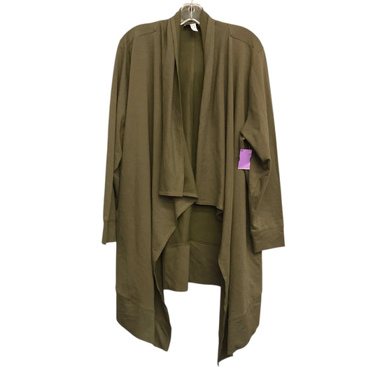 Sweater Cardigan By Denim And Co Qvc In Green, Size:1X