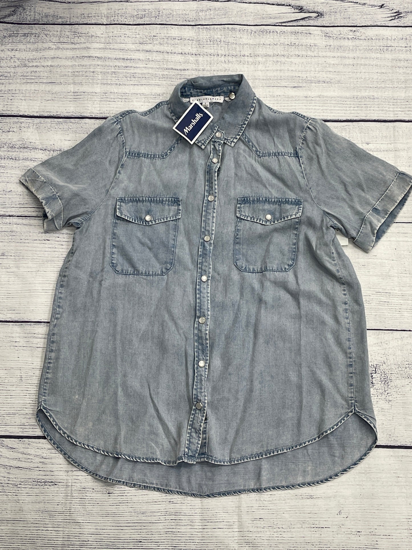 Top Short Sleeve By Jane And Delancey In Blue Denim, Size: S