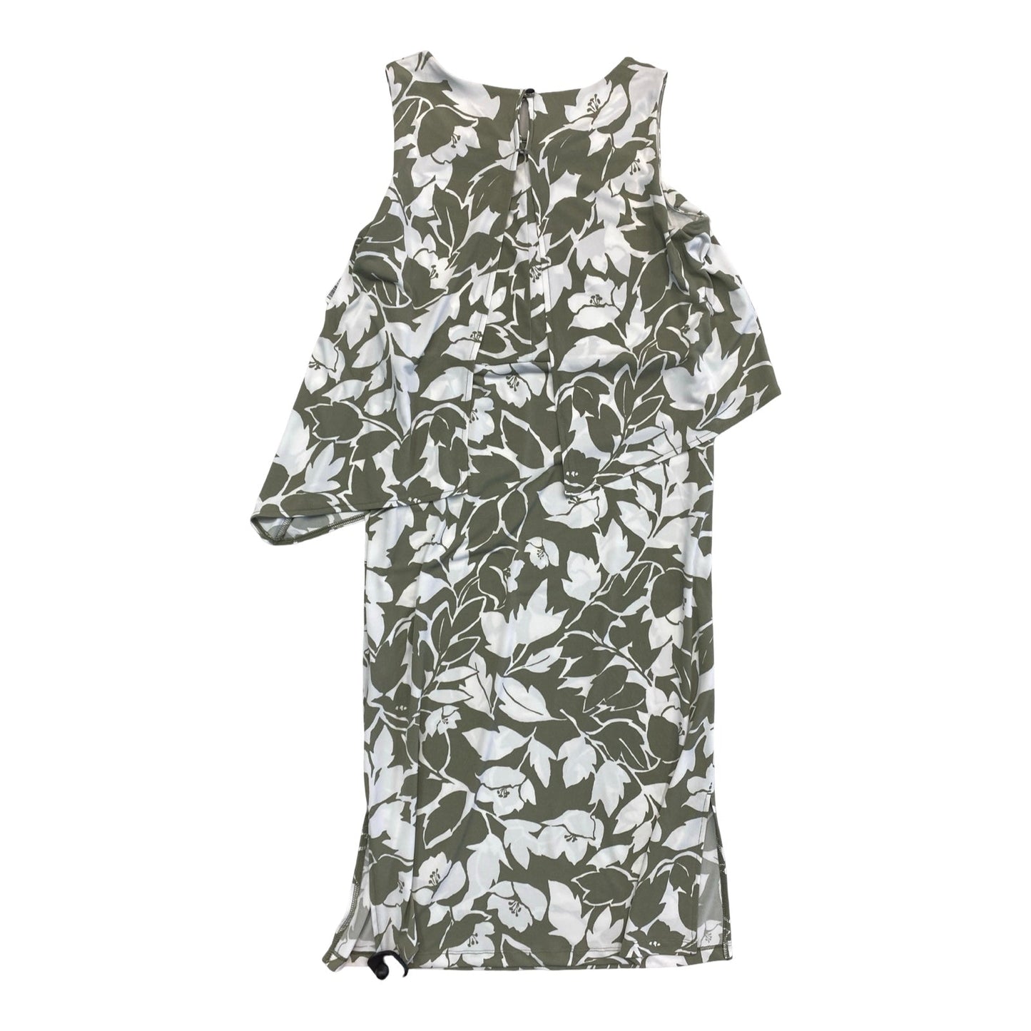 Dress Casual Midi By Chicos In Green & White, Size:S