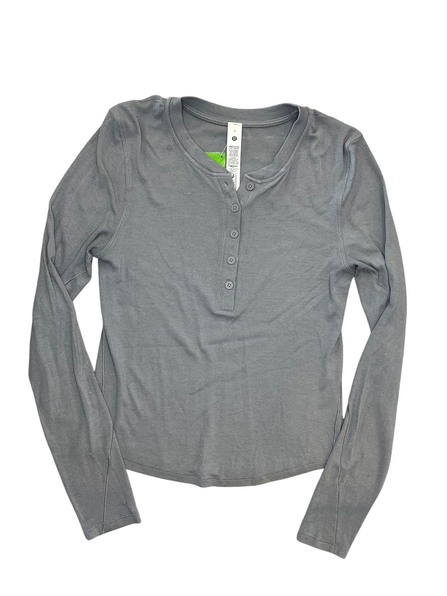 Athletic Top Ls Crewneck By Lululemon In Grey, Size:M