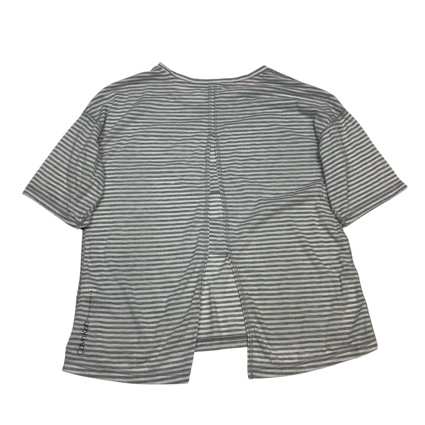 Athletic Top Ss By Calvin Klein Performance In Grey & White, Size:Xs