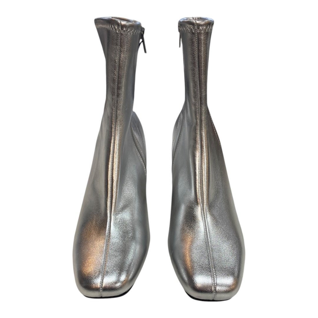 Boots Ankle Heels By A New Day In Silver, Size:6.5