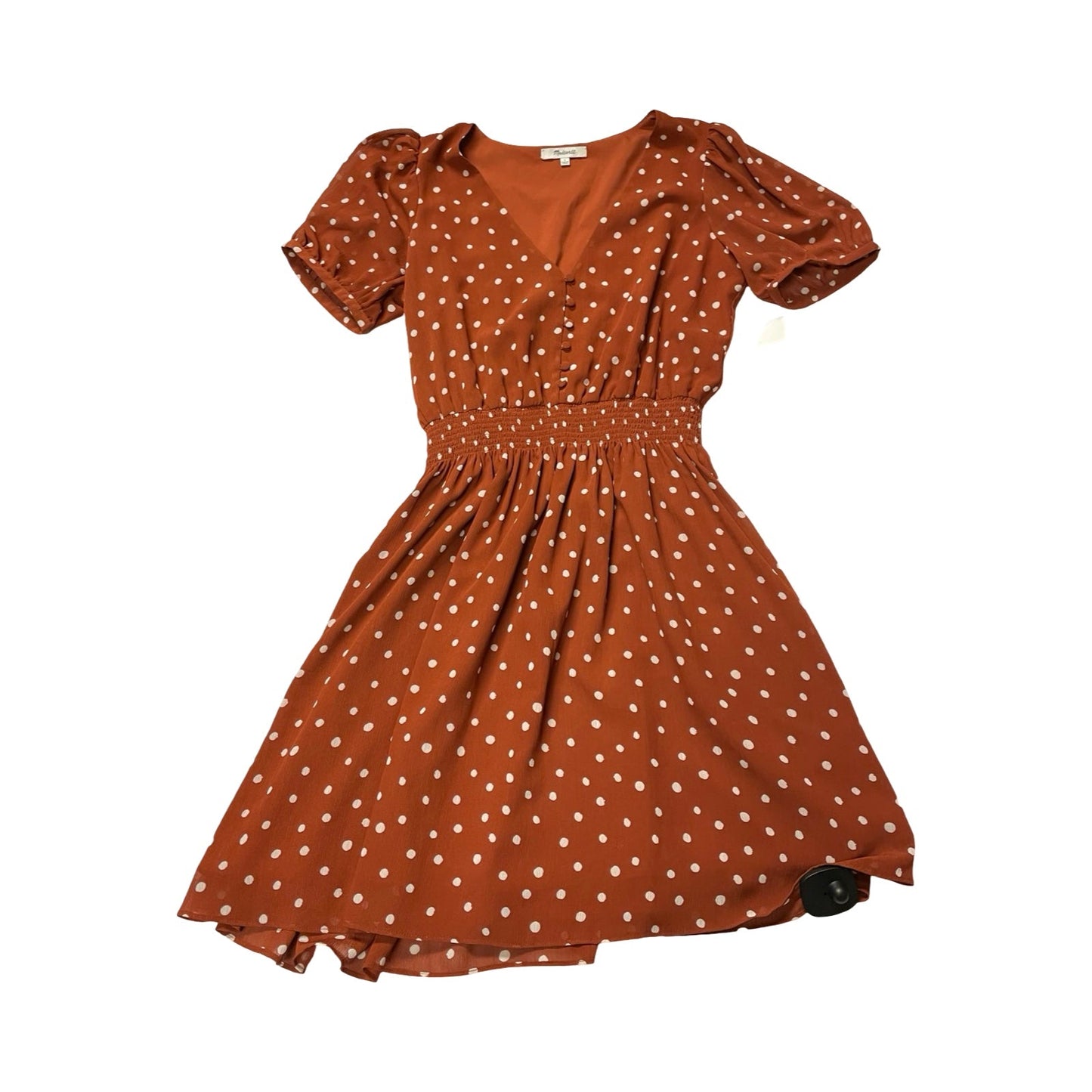 Dress Casual Midi By Madewell In Orange & White, Size:S
