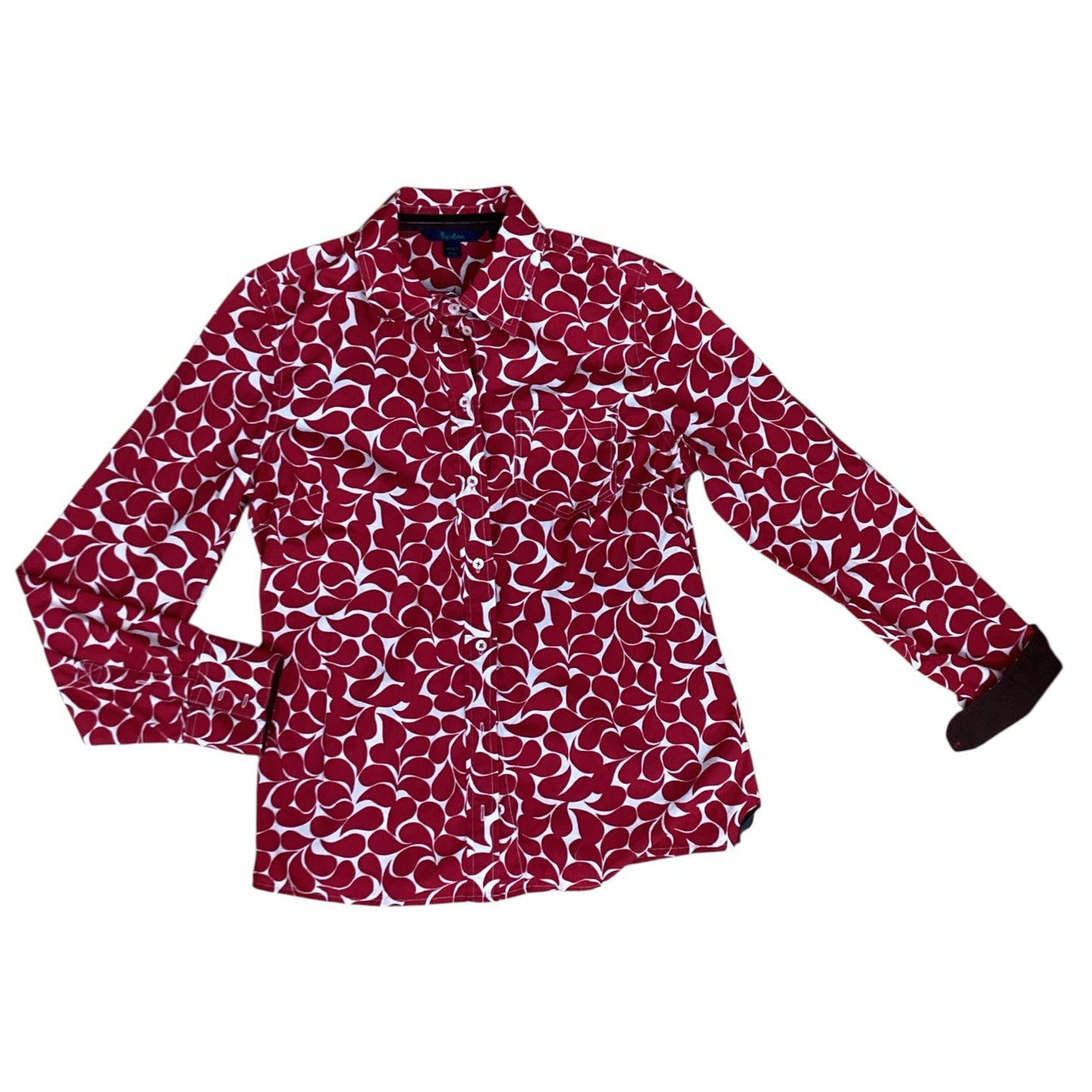 Blouse Ls By Boden In Red & White, Size:12
