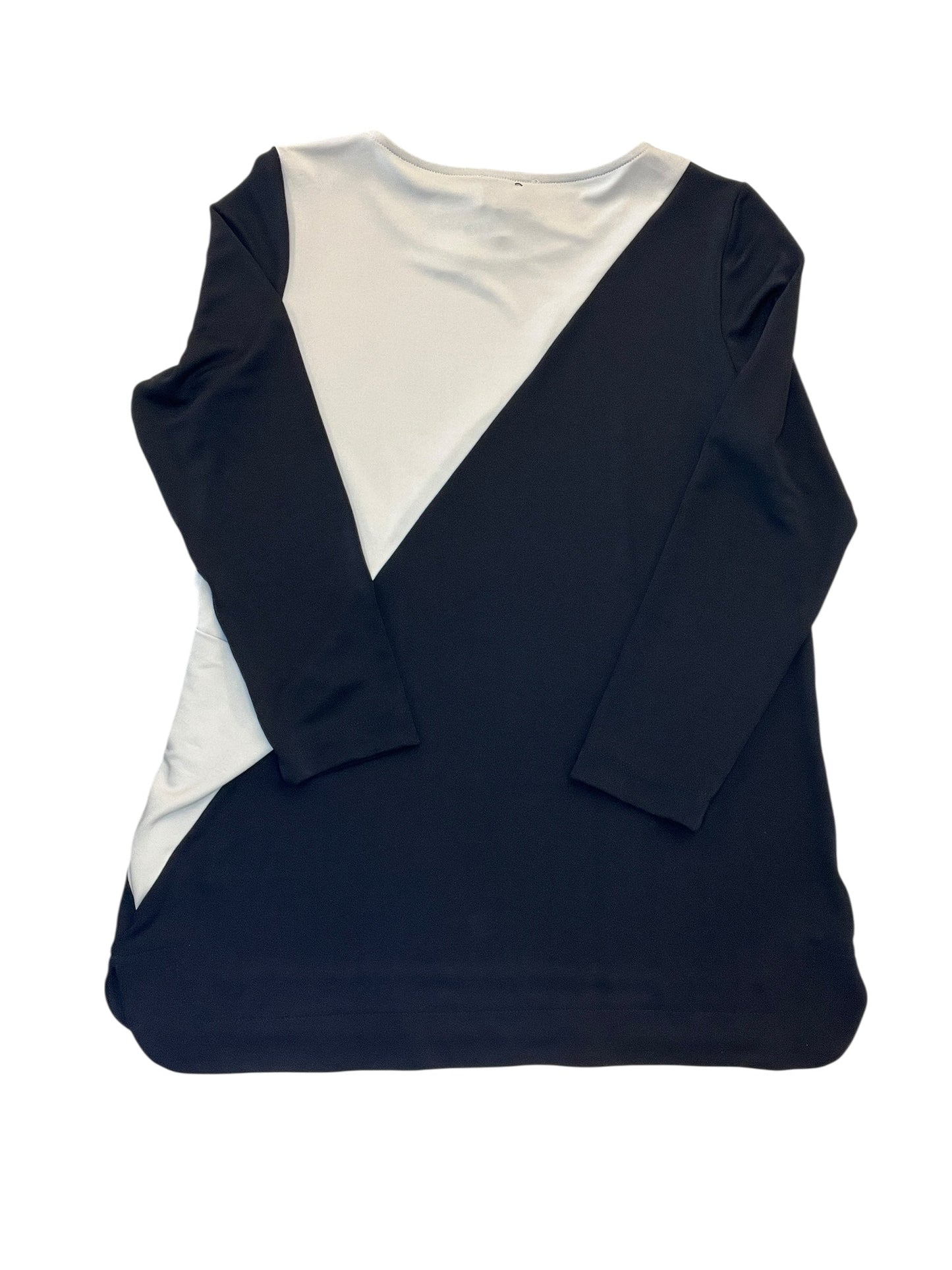 Top 3/4 Sleeve By   Clothes Mentor In Black & Tan, Size:S