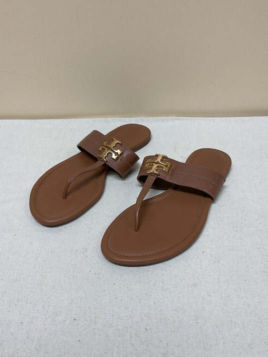 Sandals Designer By Tory Burch In Brown, Size:8
