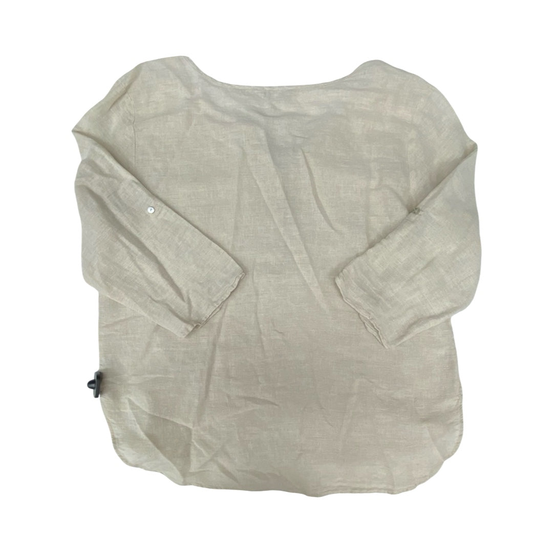 Top 3/4 Sleeve By Clothes Mentor In Beige, Size:L